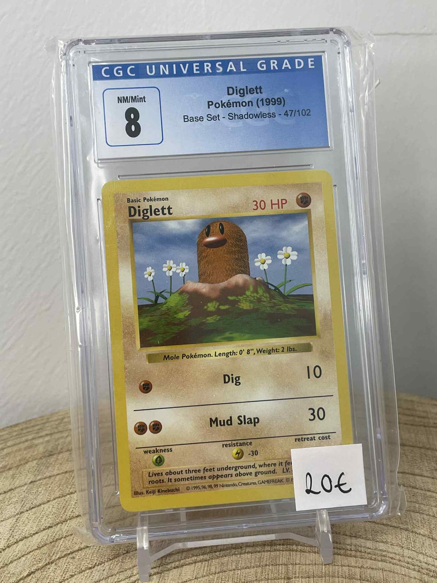 Diglett #47 Pokemon Base Set CGC 8 shadowless