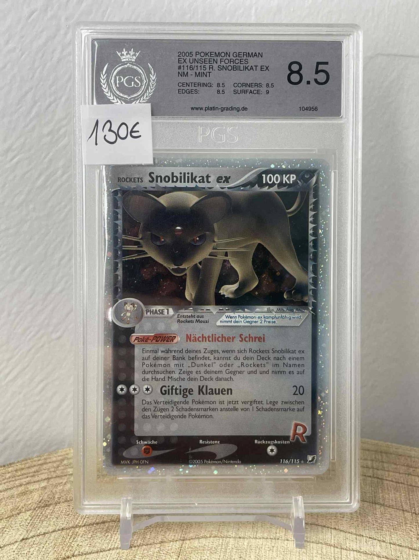 Rocket's Persian EX #116 Pokemon Unseen Forces PGS 8.5