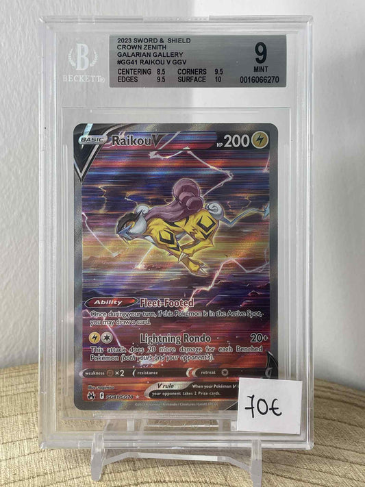 Raikou V #GG41 Pokemon Crown Zenith  BECKETT 9