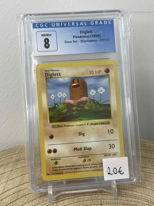 Diglett #47 Pokemon Base Set CGC 8 shadowless
