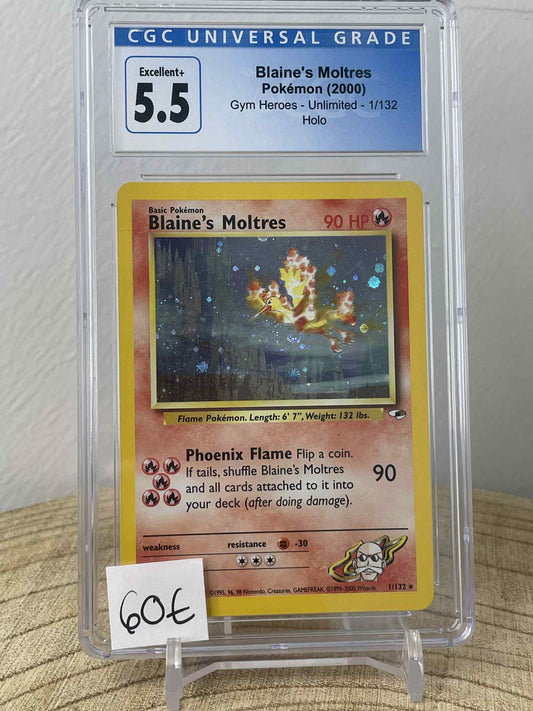Blaine's Moltres #1 Pokemon Gym Heroes CGC 5.5