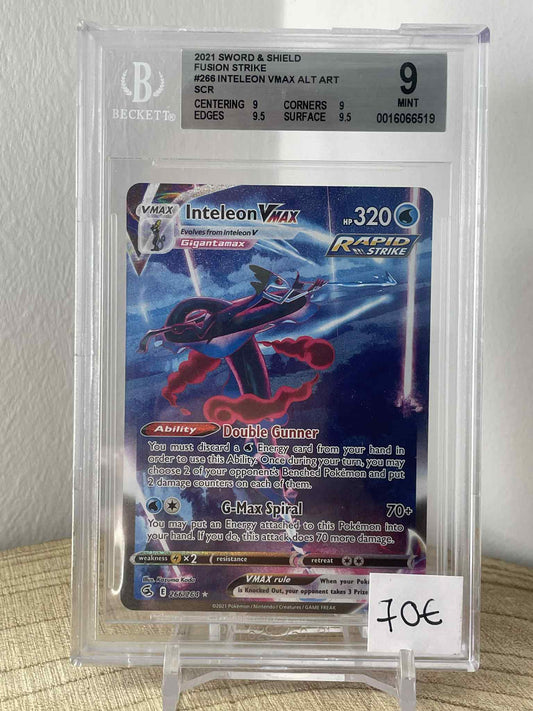 Inteleon VMAX #266 Pokemon Fusion Strike  BECKETT 9