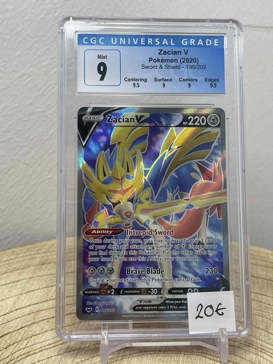 Zacian V #195 Pokemon Sword & Shield CGC 9