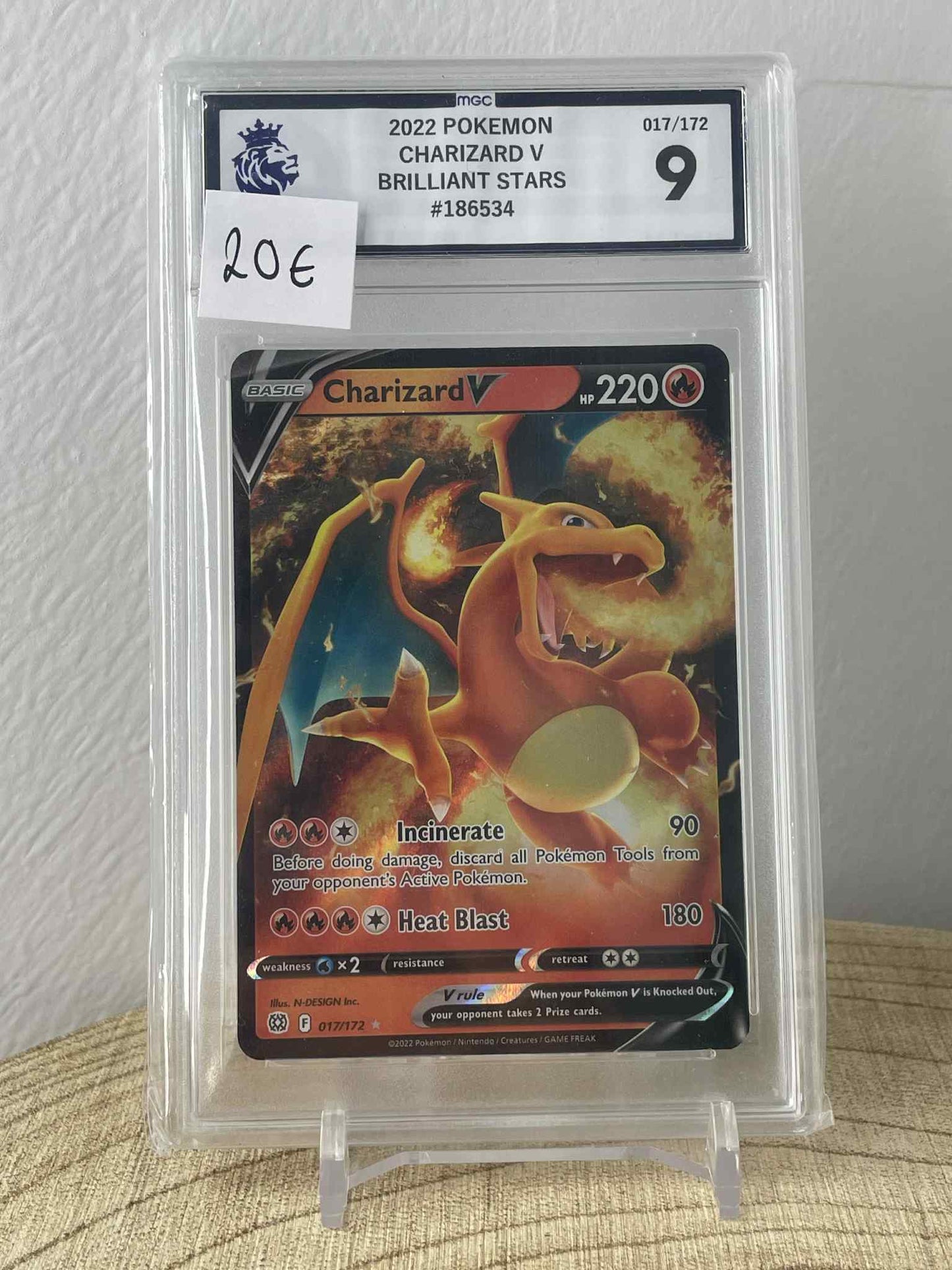 Charizard V #17 Pokemon Brilliant Stars MGC 9