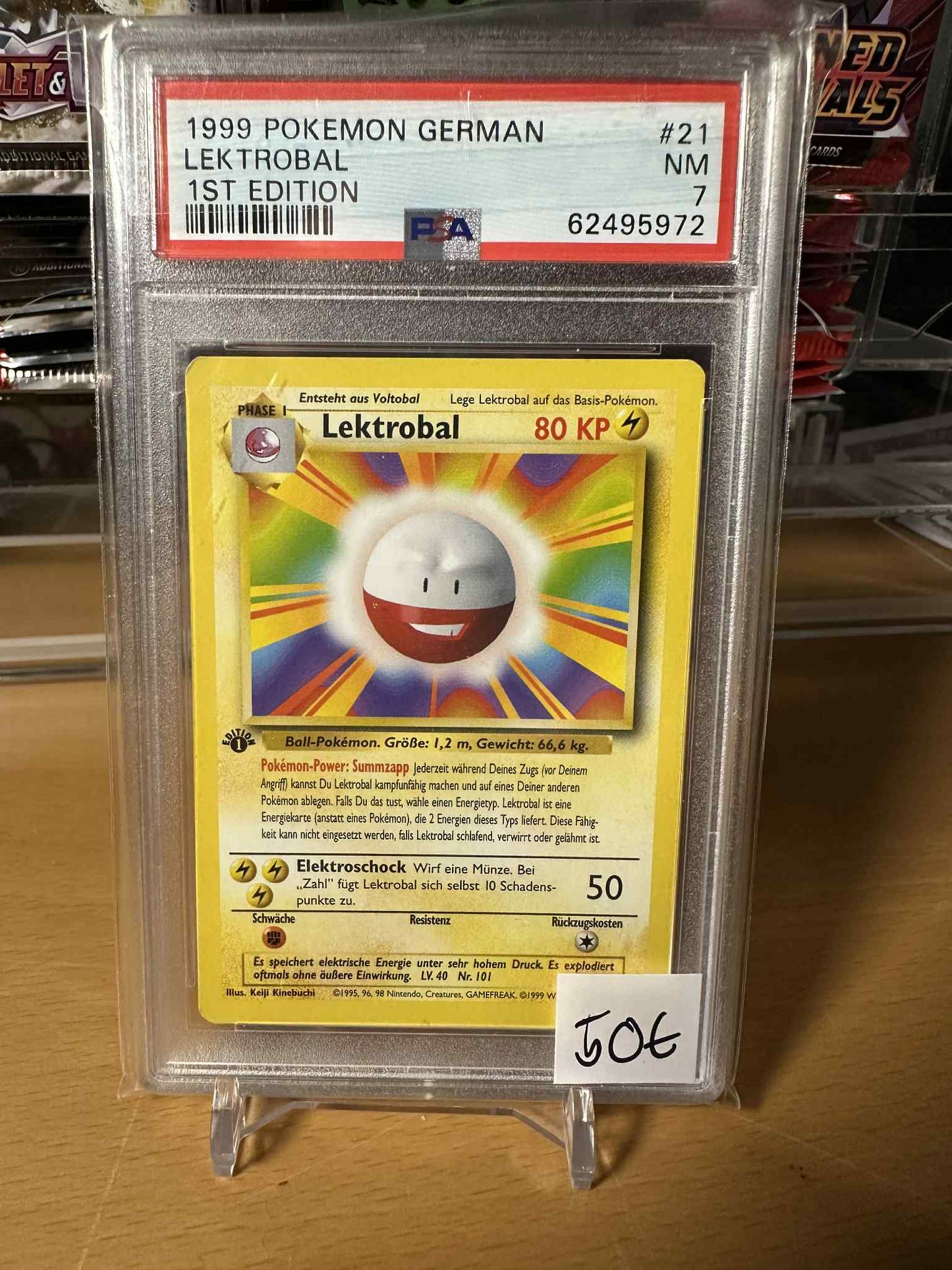 Electrode [1st Edition] #21 Pokemon Base Set NÉMET PSA7