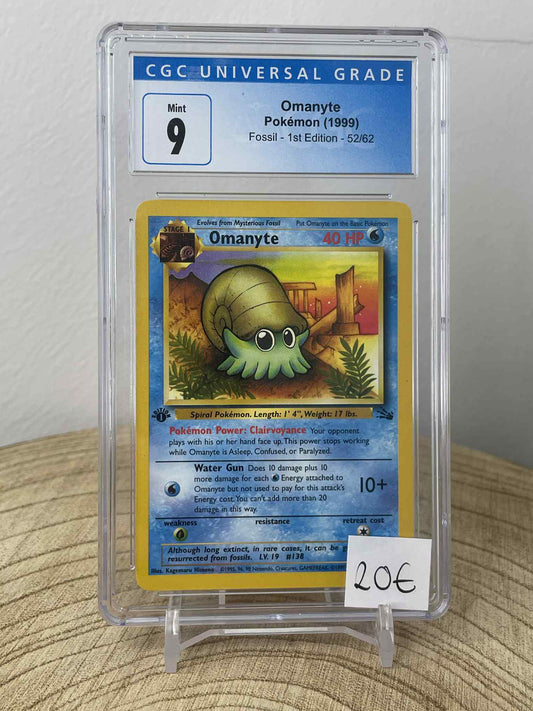 Omanyte [1st Edition] #52 Pokemon Fossil CGC 9