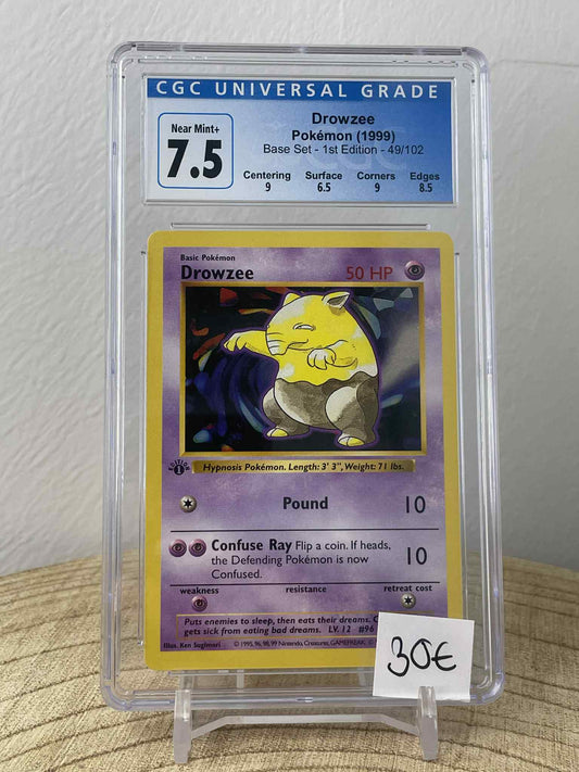 Drowzee [1st Edition] #49 Pokemon Base Set CGC 7.5